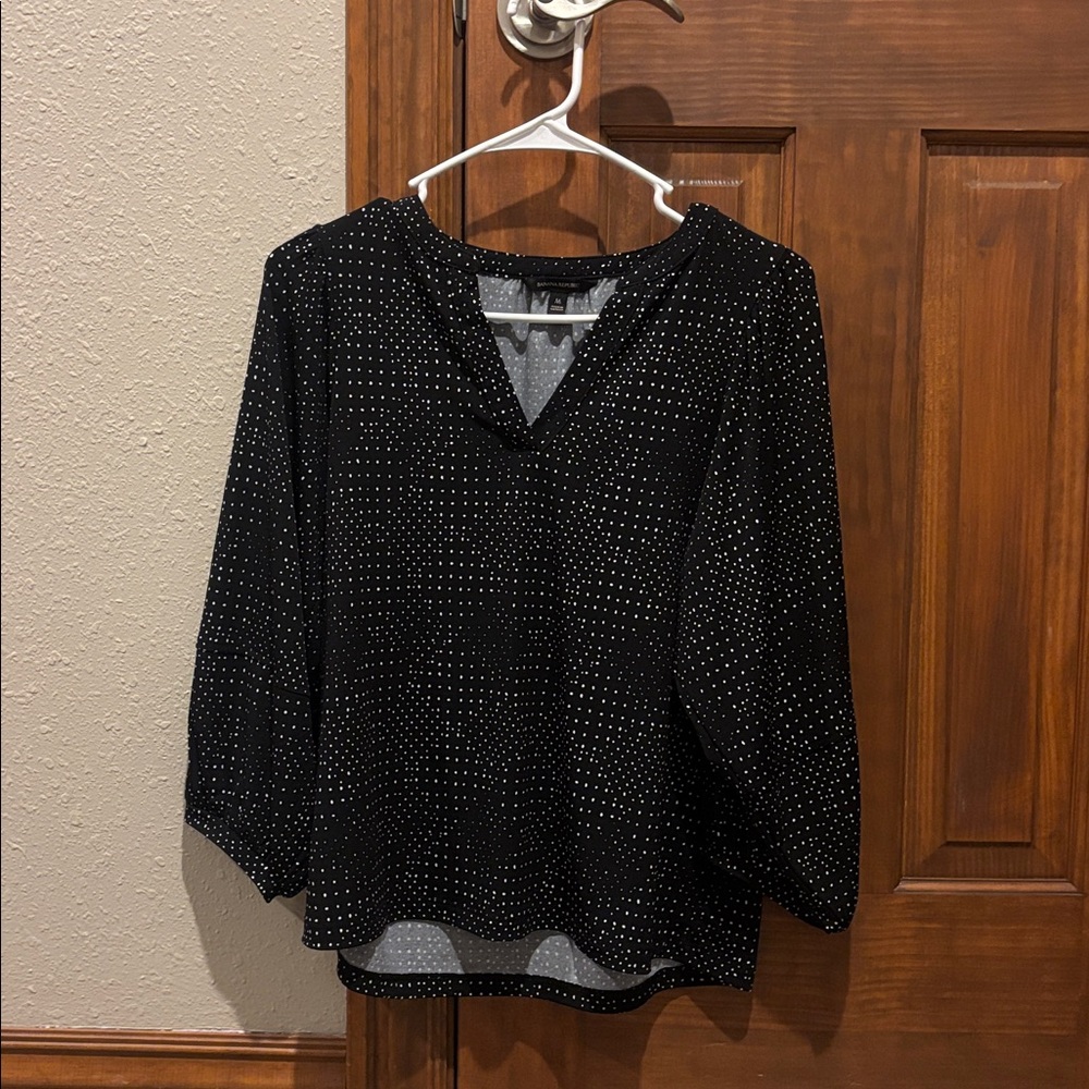 Banana Republic Black and White Polka Dot Blouse